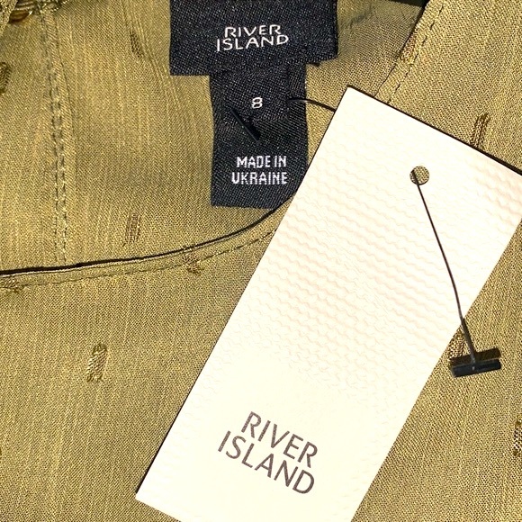 River Island Ruffled Metallic Embroidery Stitching Victorian Blouse - Picture 5 of 6